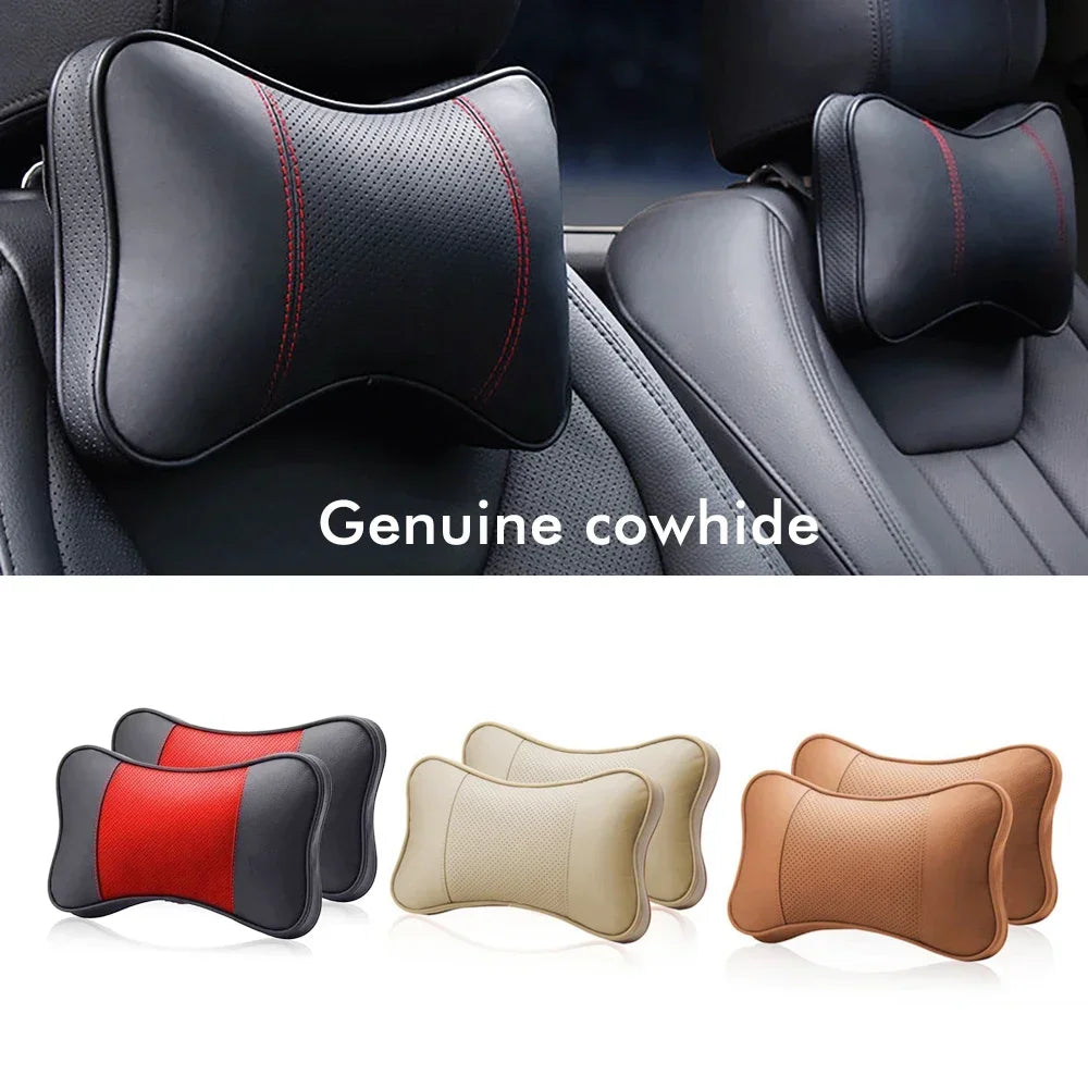 Car Neck Pillows Breathable Leather in various colours