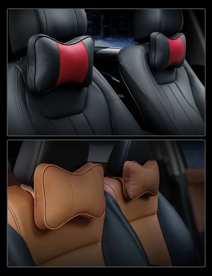 Car Neck Pillows Breathable Leather in various colours