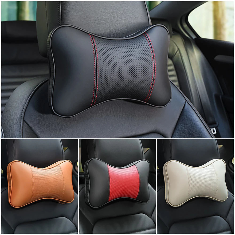 Car Neck Pillows Breathable Leather in various colours