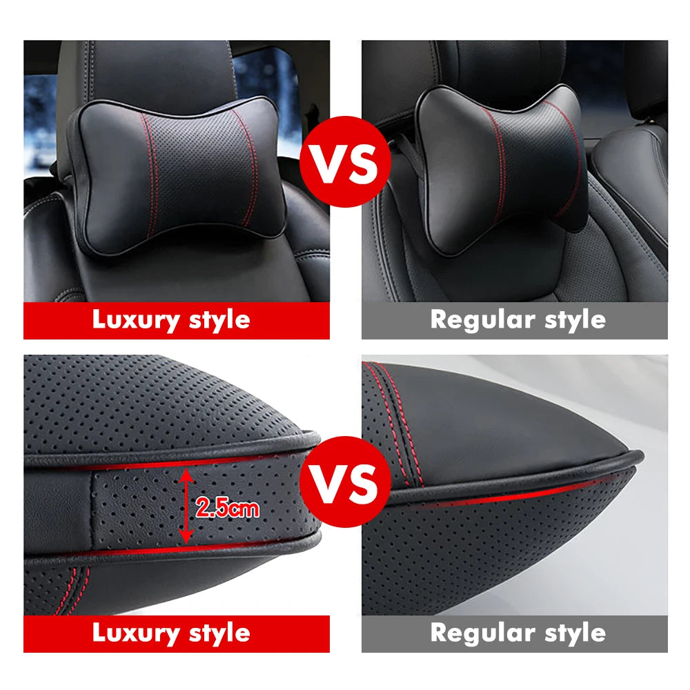 Car Neck Pillows Breathable Leather in various colours